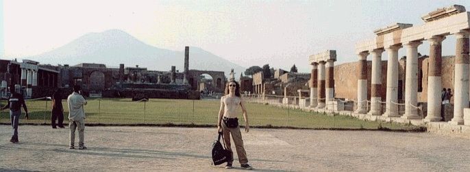Forum from South, Vesuvius in Background 