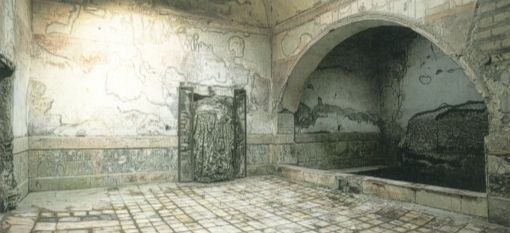 Calidarium with it's hot water pool